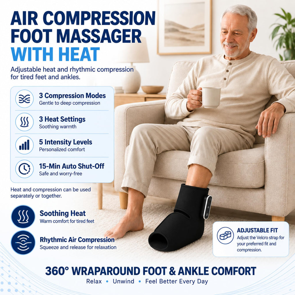Cordless Air Compression Foot and Ankle Massager with Heat U68722