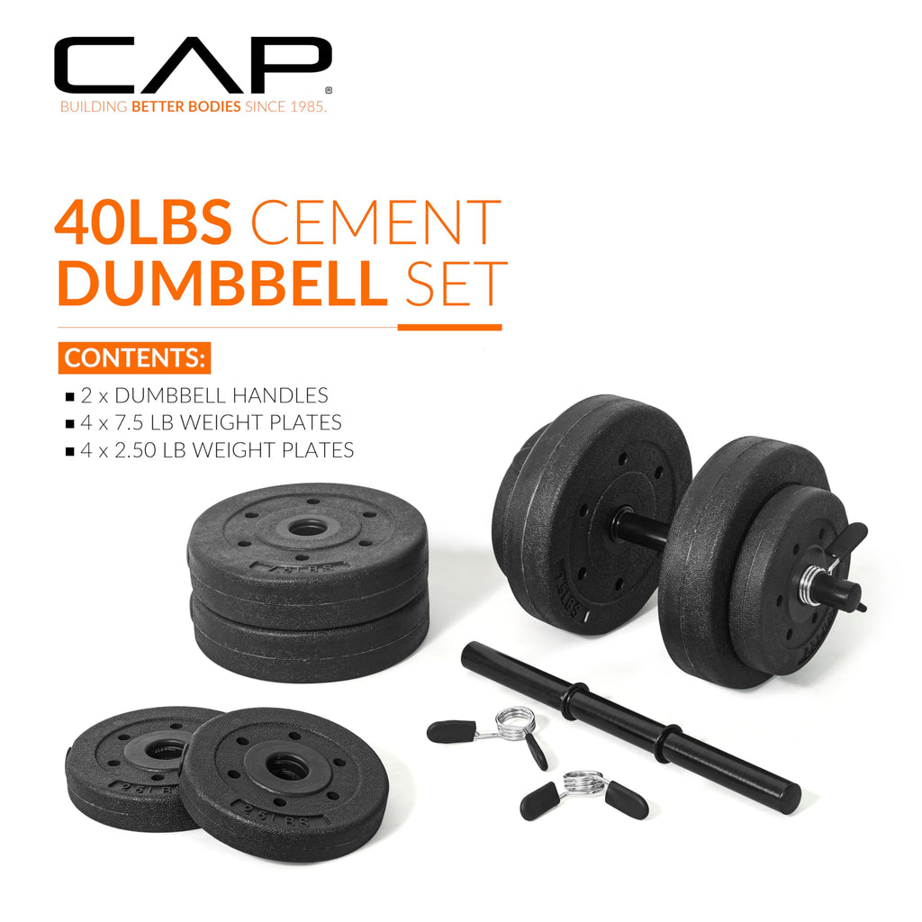 40 LB Adjustable Cement Dumbbell Set K186004