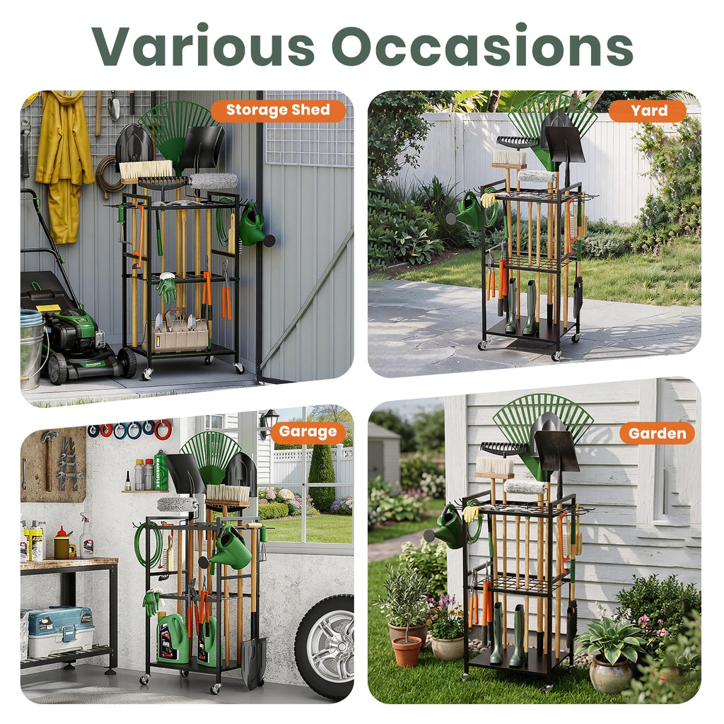 Garden Tool Organizer with Wheels J624591