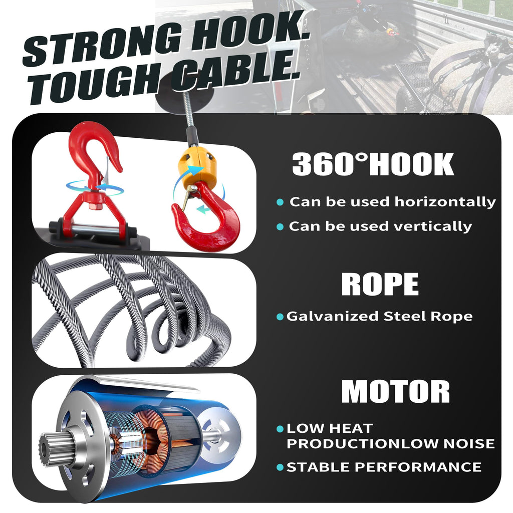 1500W 1500 lbs Electric Hoist Winch C629543