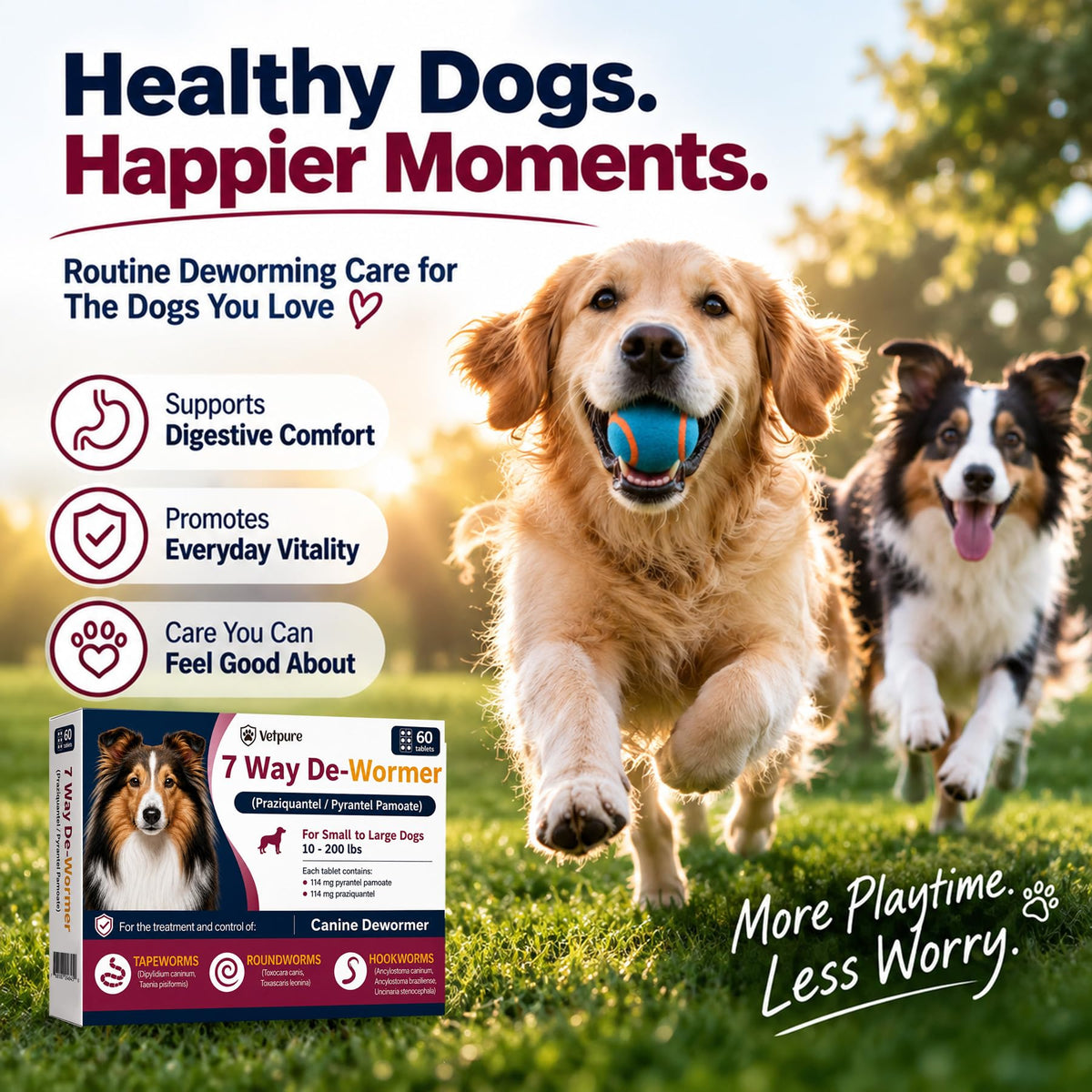 Dog Dewormer Tablets 60 Count C23139