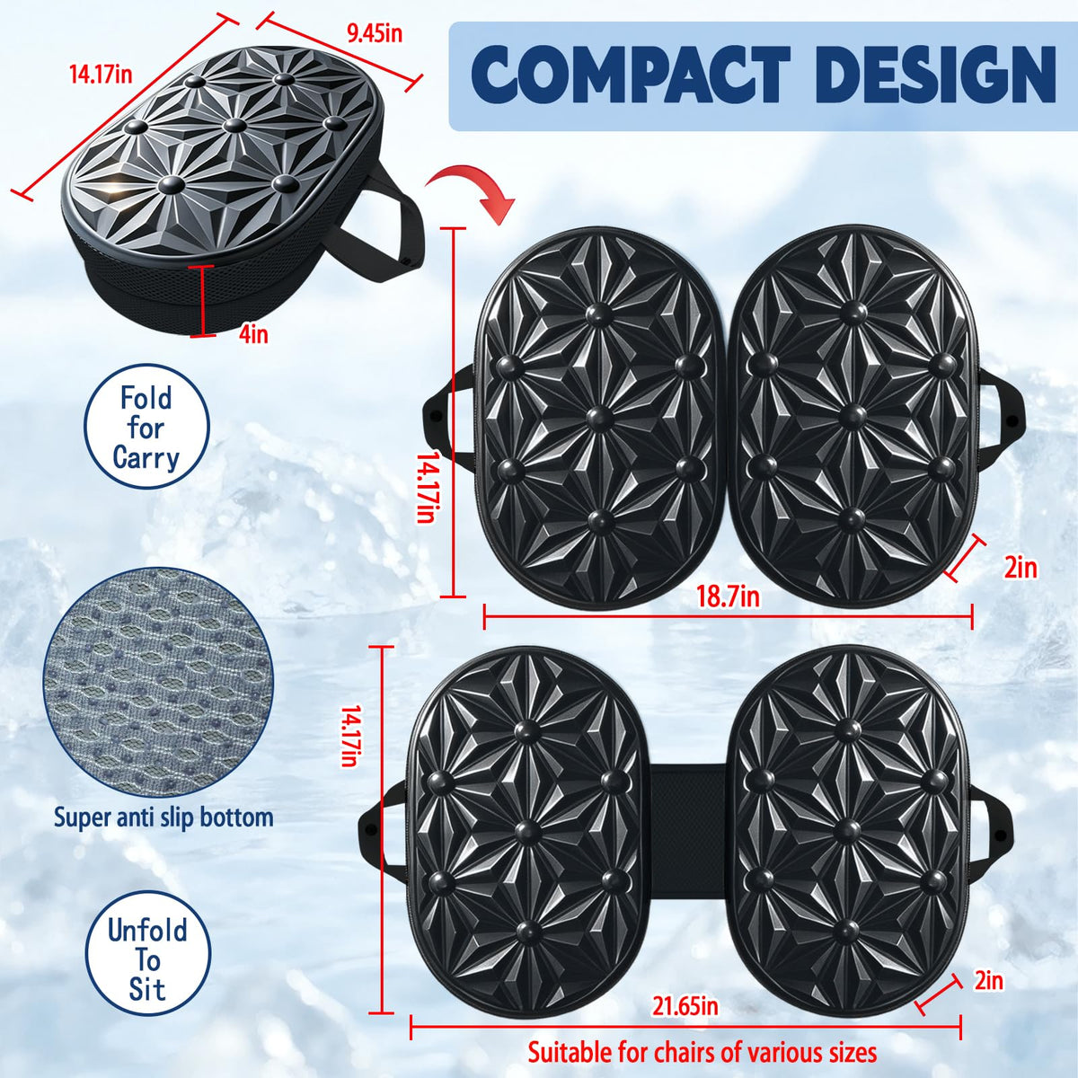 Foldable Cooling Gel Memory Foam Seat Cushion Q810498