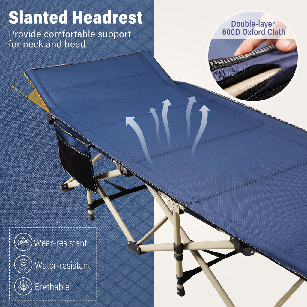 2-Pack Extra Wide Heavy Duty Folding Camping Cots Blue U489472