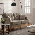 Light Grey Fabric Upholstered 2-Seat Loveseat Sofa with USB Port V19680