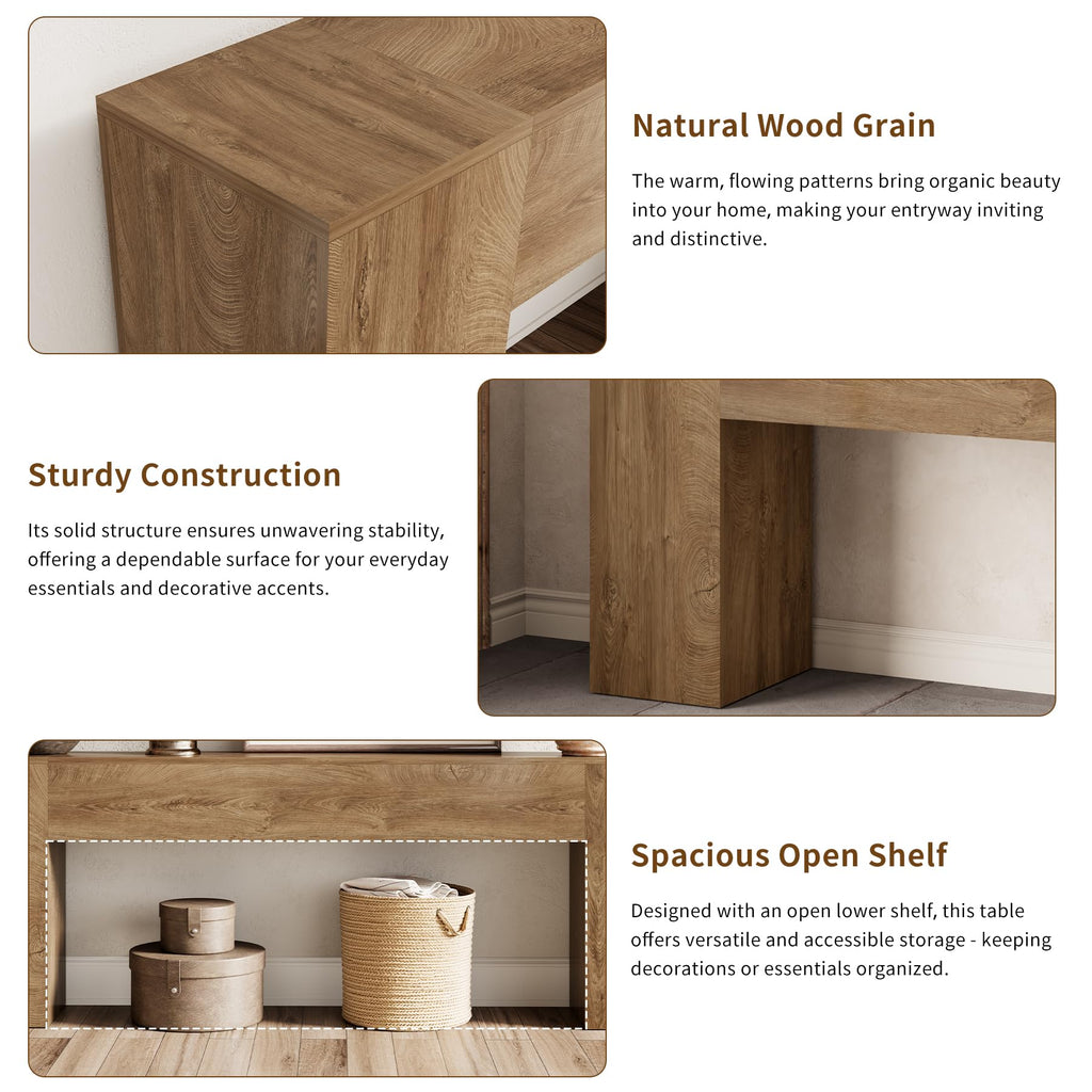 86-Inch Natural Oak Brown Console Table S494