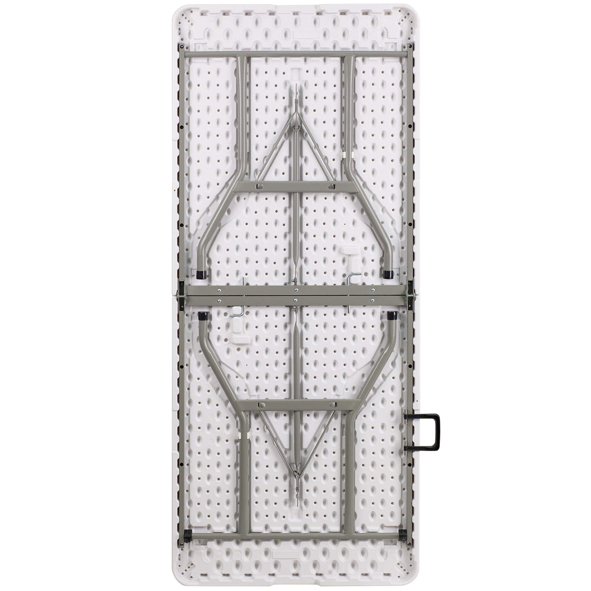 6-Foot Bi-Fold Granite White Plastic Folding Table with Carrying Handle I6516