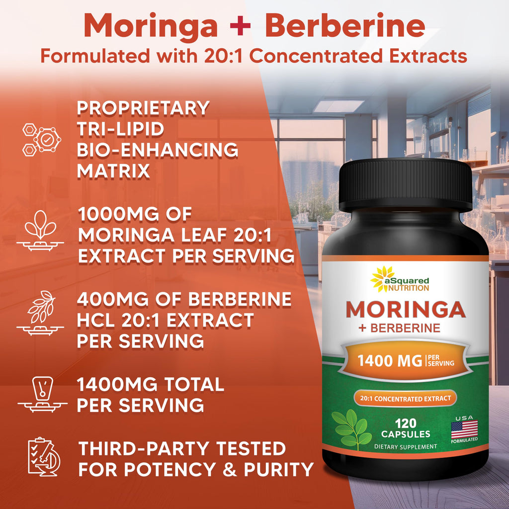 Moringa with Berberine Supplement 120 Capsules H857168