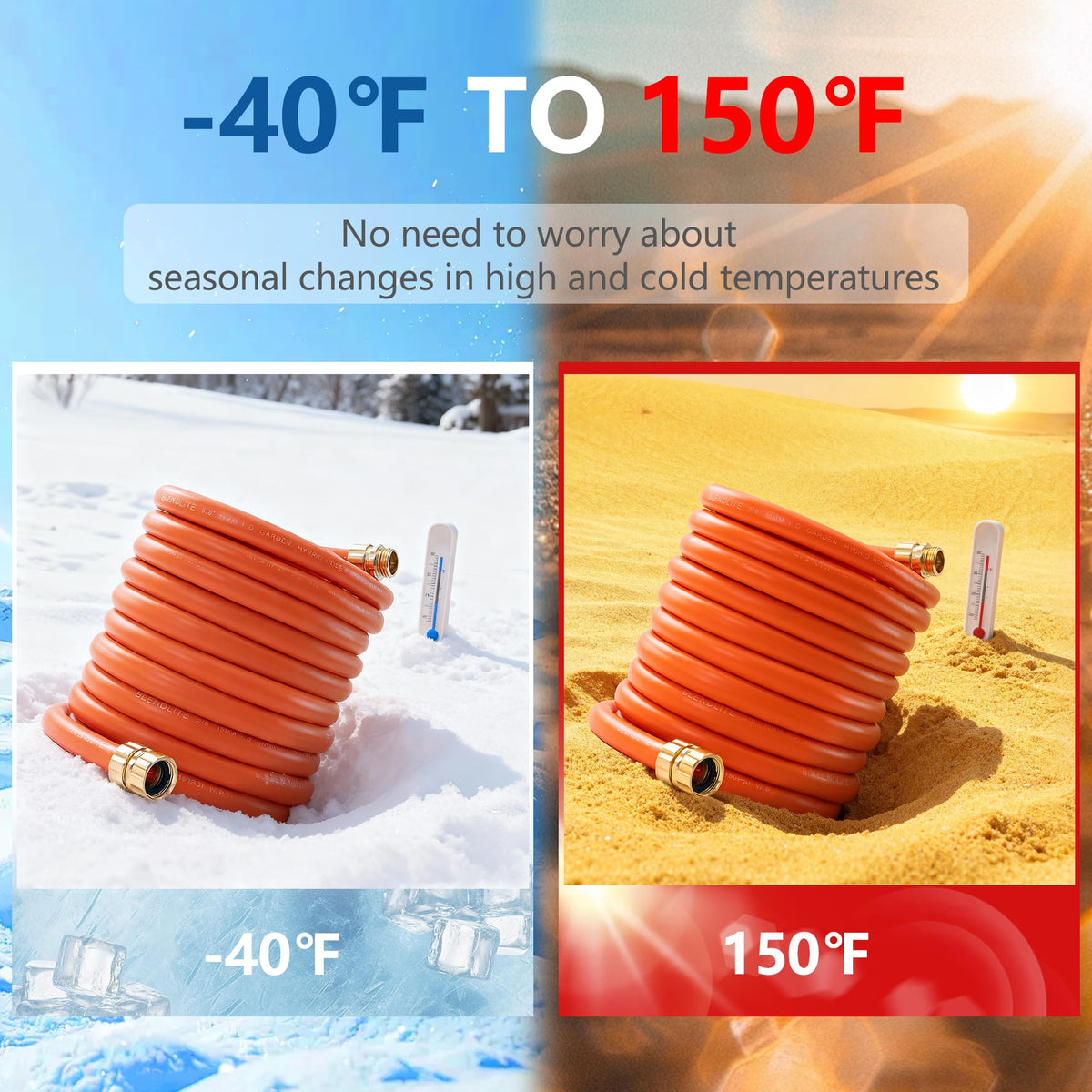 100ft x 5/8" All-weather Flexible Garden Hose L960032
