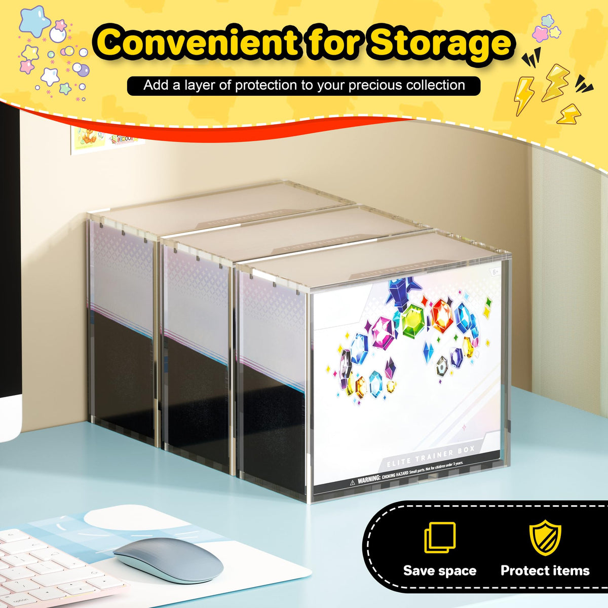 2 PCS 5mm Clear Acrylic Display Case G76244