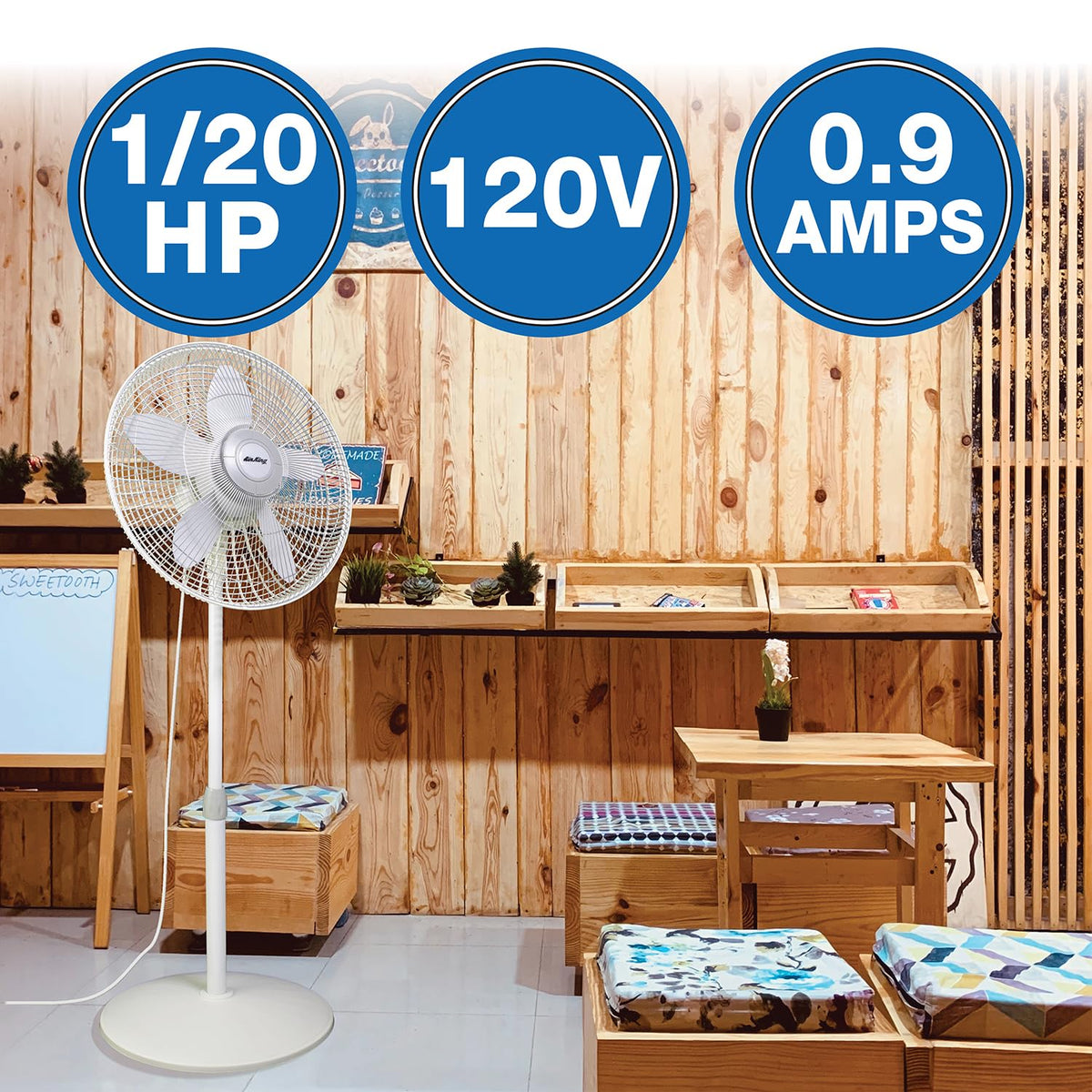 18-Inch 3-Speed Oscillating Pedestal Fan T2093