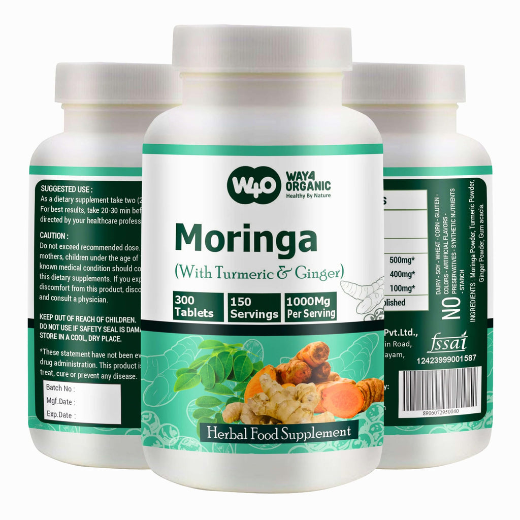 Moringa Tablets with Turmeric and Ginger, 300 Pills, 1000 Mg C71596