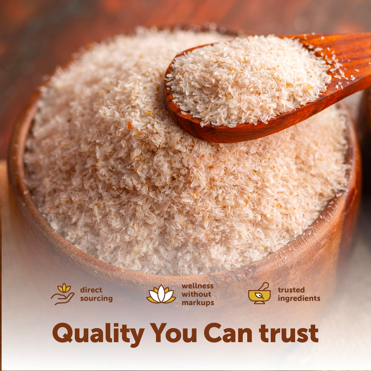 Organic Whole Psyllium Husks 3lbs Unflavored Soluble Fiber Supplement A95312