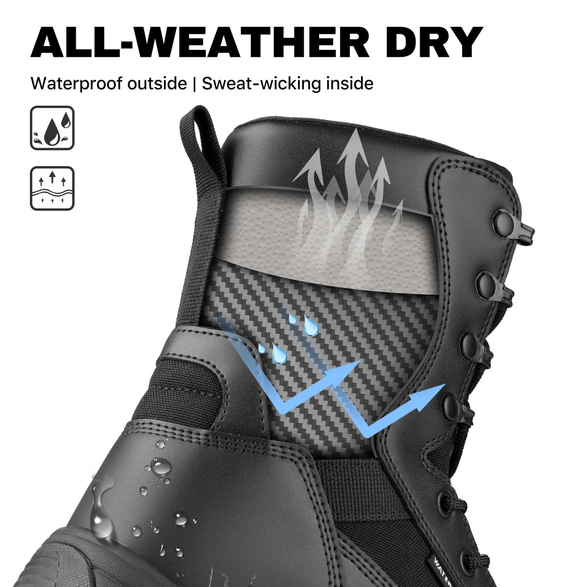 Waterproof Side Zip 8" Tactical Boot Z904552