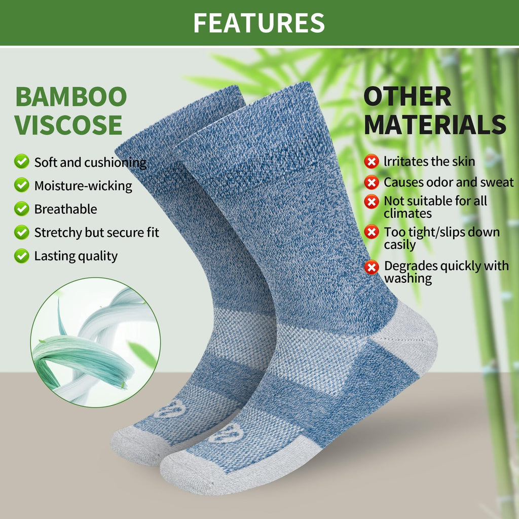 6 Pairs Crew Diabetic Socks I3271