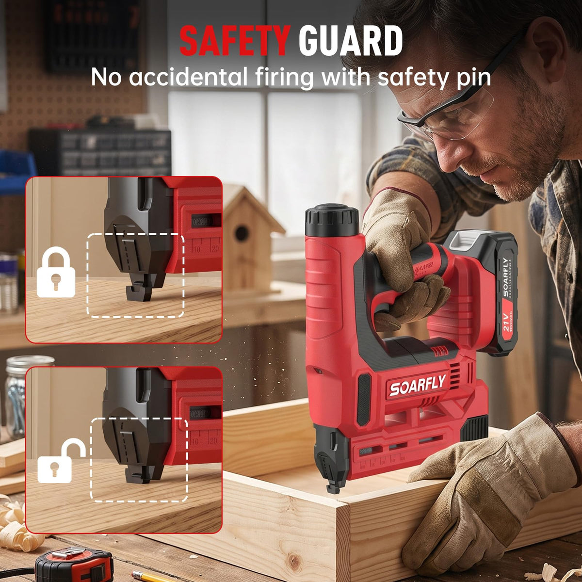 18 Gauge 2-in-1 Cordless Brad Nailer Stapler N13829