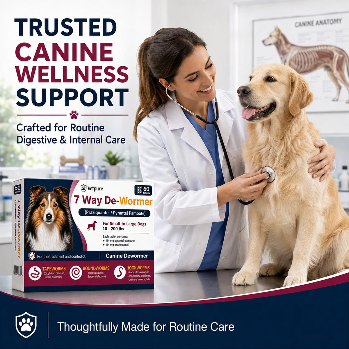 Dog Dewormer Tablets 60 Count C23139
