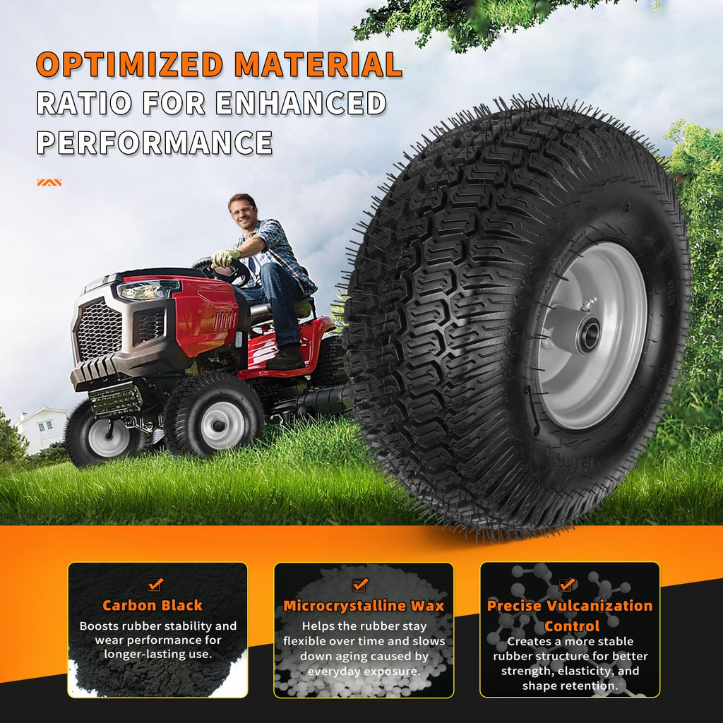 2 Pack 15x6.00-6nhs Tubeless Lawn Mower Tires and Wheel B445896