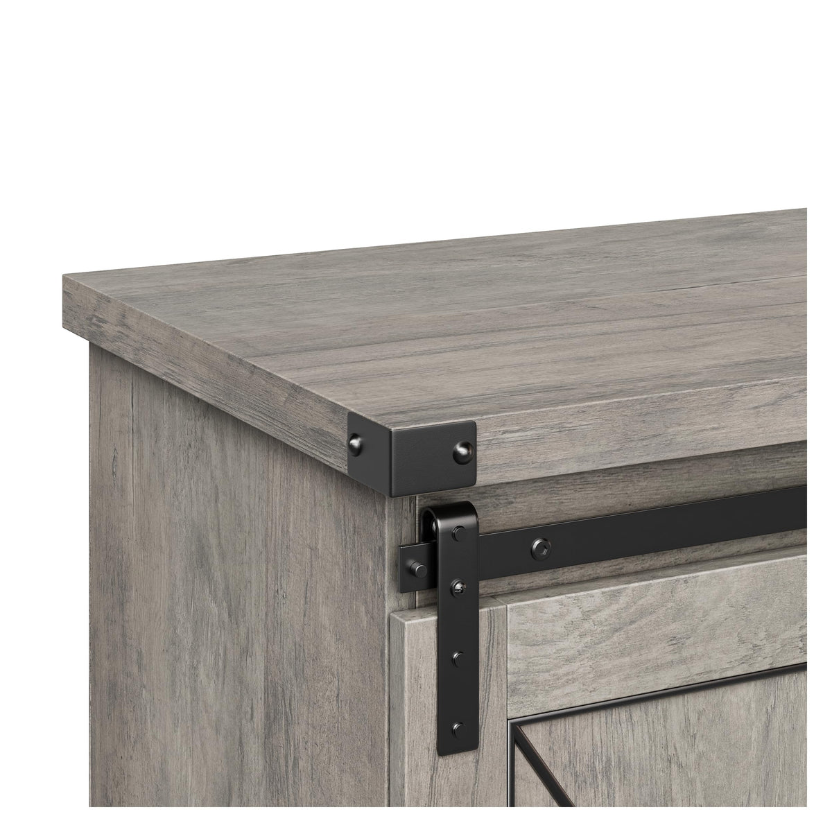 65" Rustic Farmhouse TV Stand with Sliding Barn Doors E356685