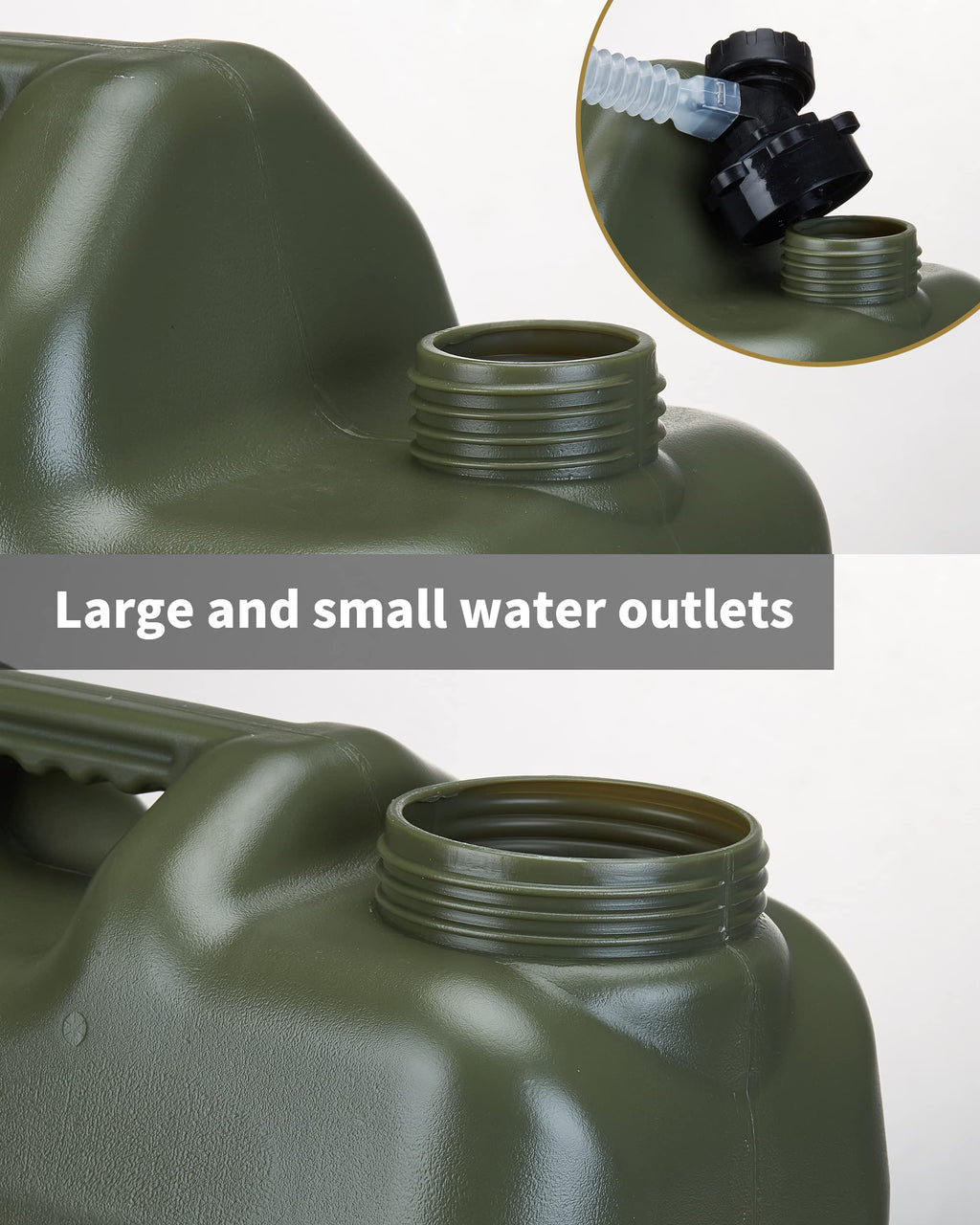 5 Gallon Camping Water Jug with Spigot, Military Green, 2 Pack X20844