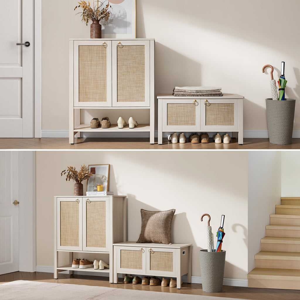 Rattan Storage Bench with 2 Safety Hinges B40220