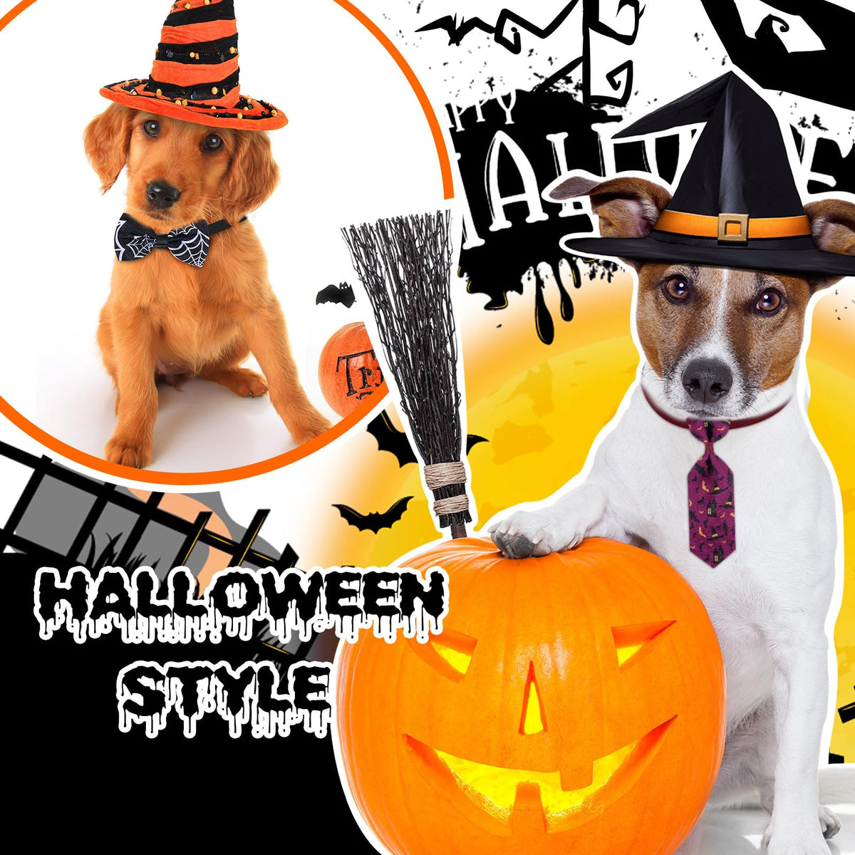 120 Pcs Halloween Dog Bow Ties O289