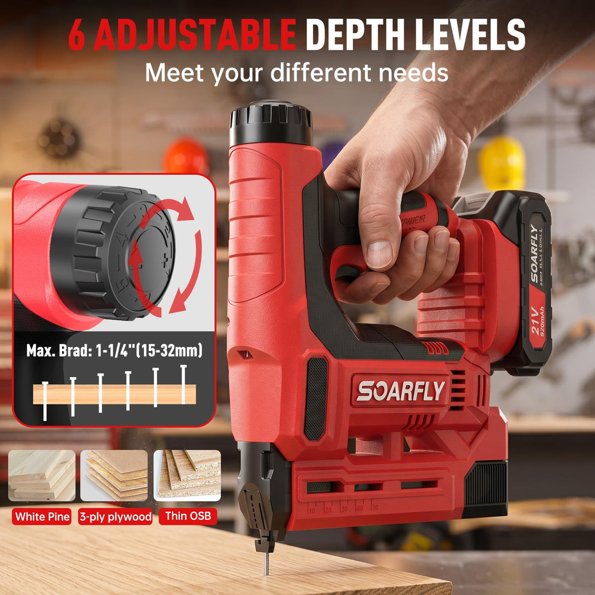 18 Gauge 2-in-1 Cordless Brad Nailer Stapler N13829