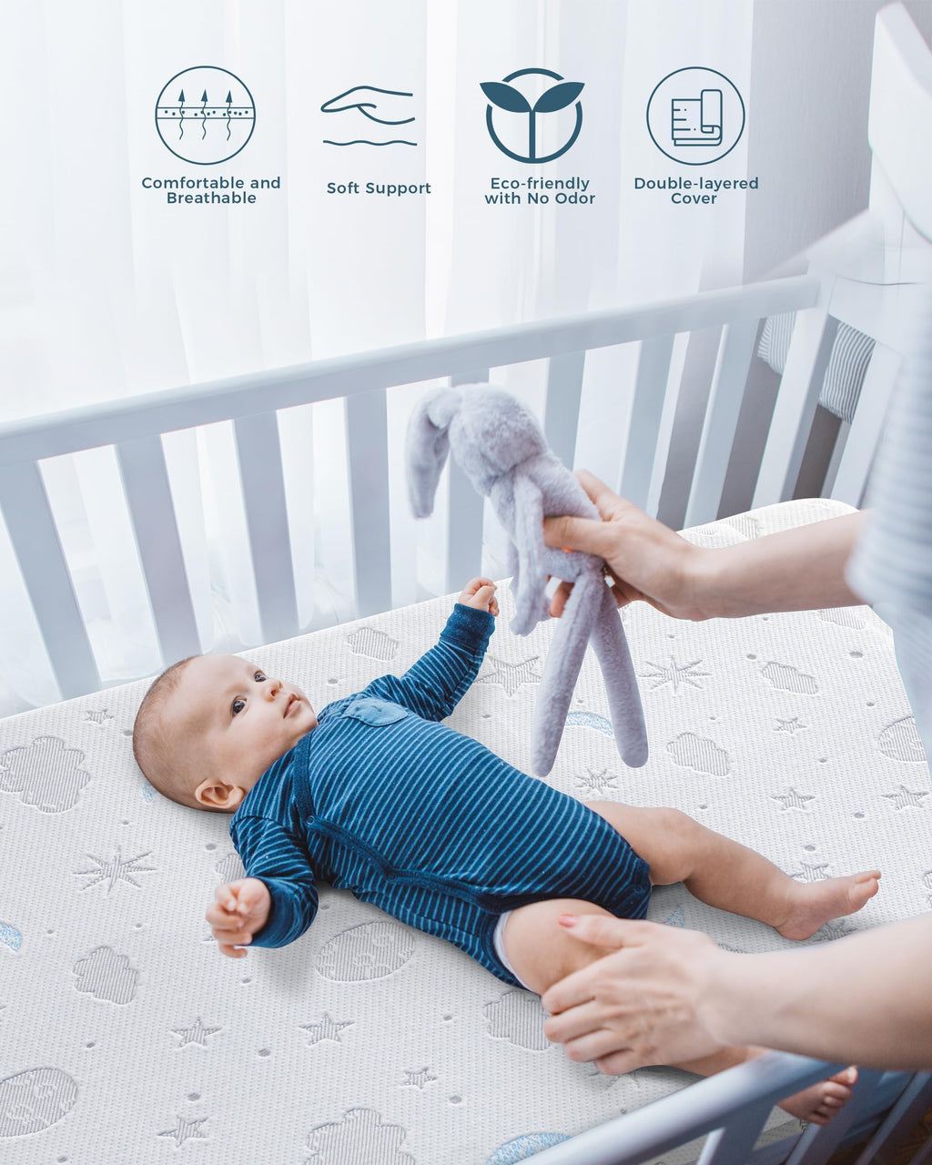 38x26'' Breathable Soft Plush Memory Foam Pack and Play Mattress A9834