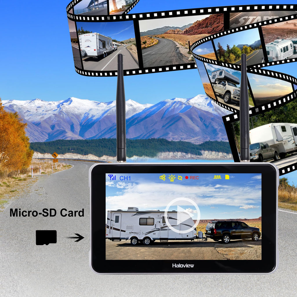 Wireless RV Backup Camera 7" Touch Screen Monitor System P7607