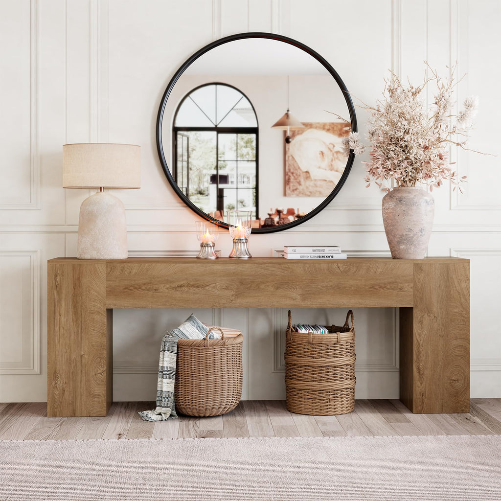 86-Inch Natural Oak Brown Console Table S494
