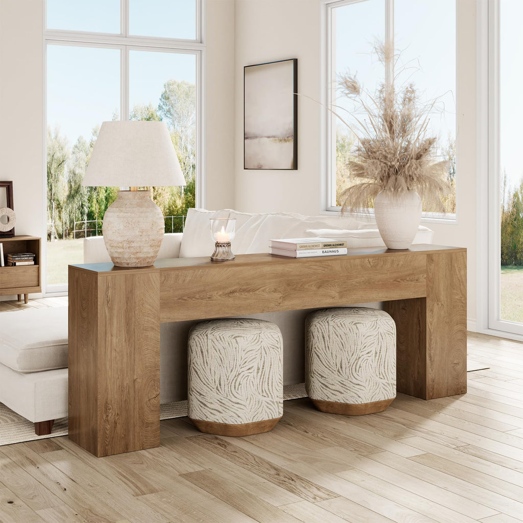 86-Inch Natural Oak Brown Console Table S494