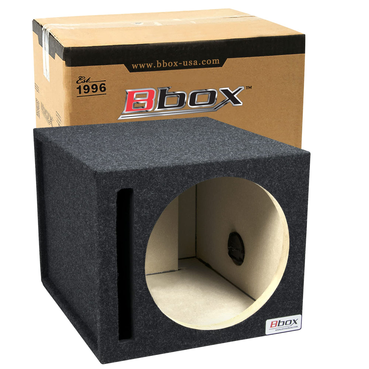 Single Vented 12 Inch Subwoofer Box with Nickel Finish Terminals U822195