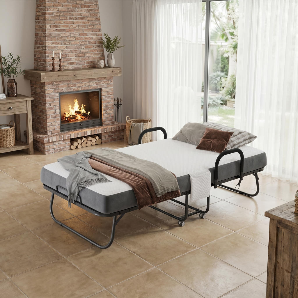 Twin Size Folding Bed with Memory Foam Mattress N422