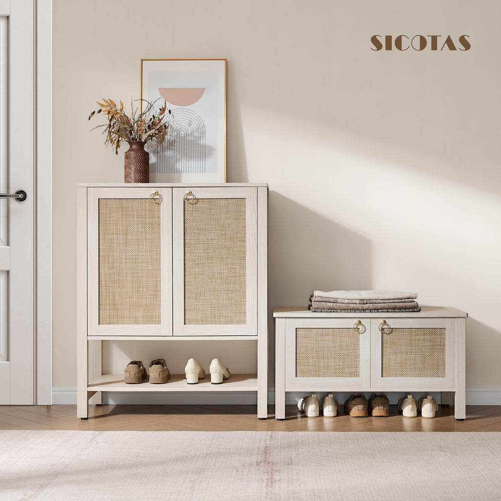 Rattan Storage Bench with 2 Safety Hinges B40220
