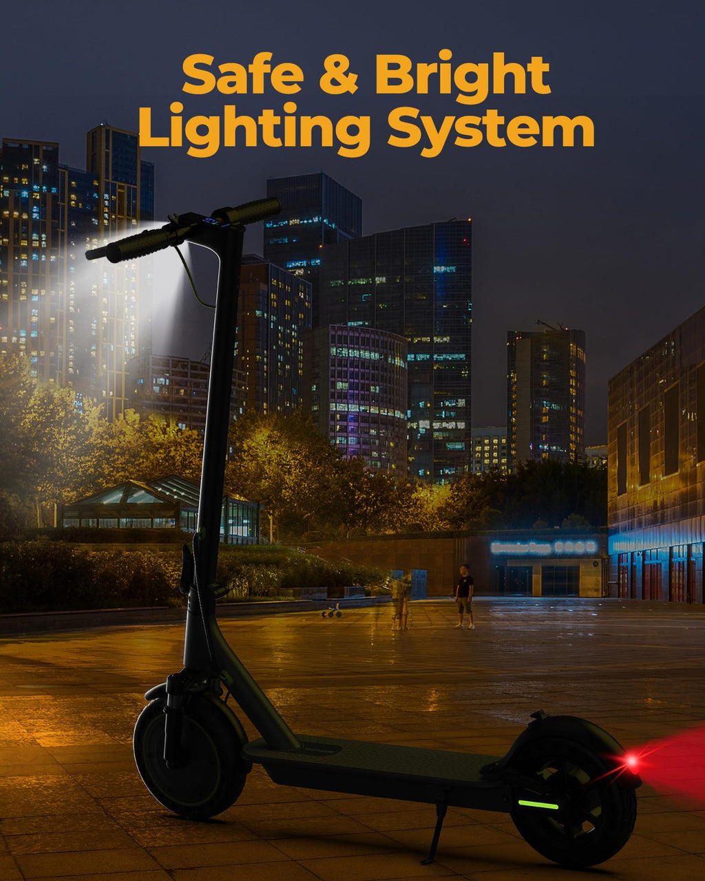 Electric Scooter with Solid Tires, Double Braking System T67862