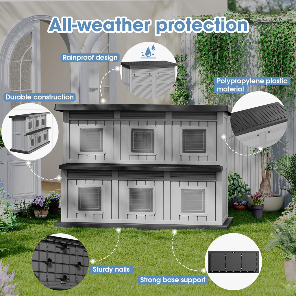 Weatherproof Insulated Outdoor Cat House M8328