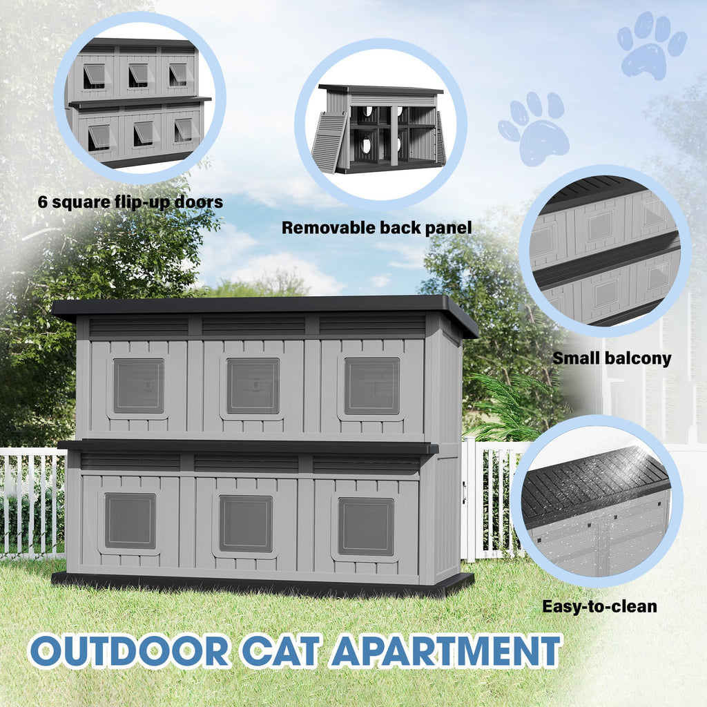 Weatherproof Insulated Outdoor Cat House M8328