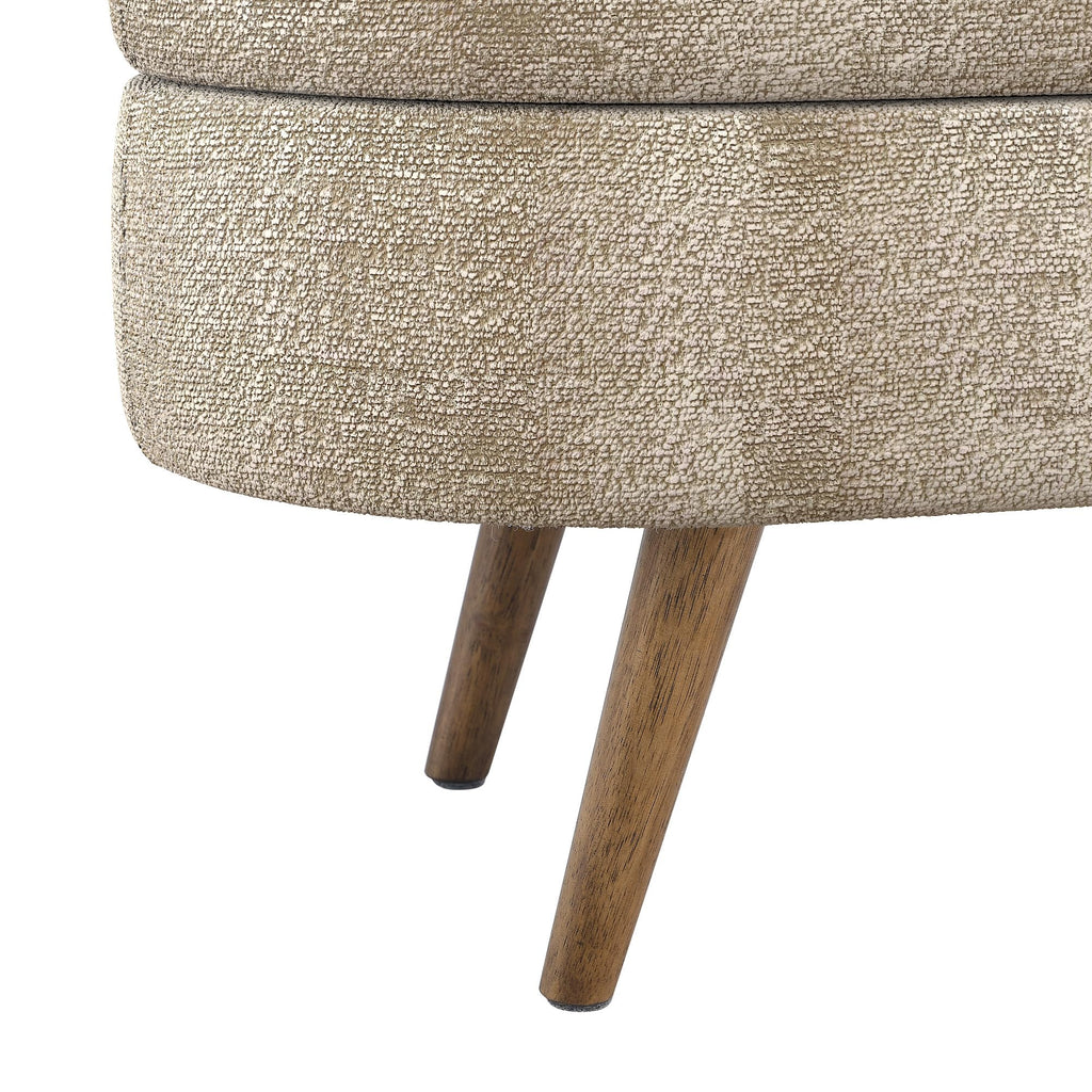 Oval Storage Bench with Rubber Wood Legs Gray P28834