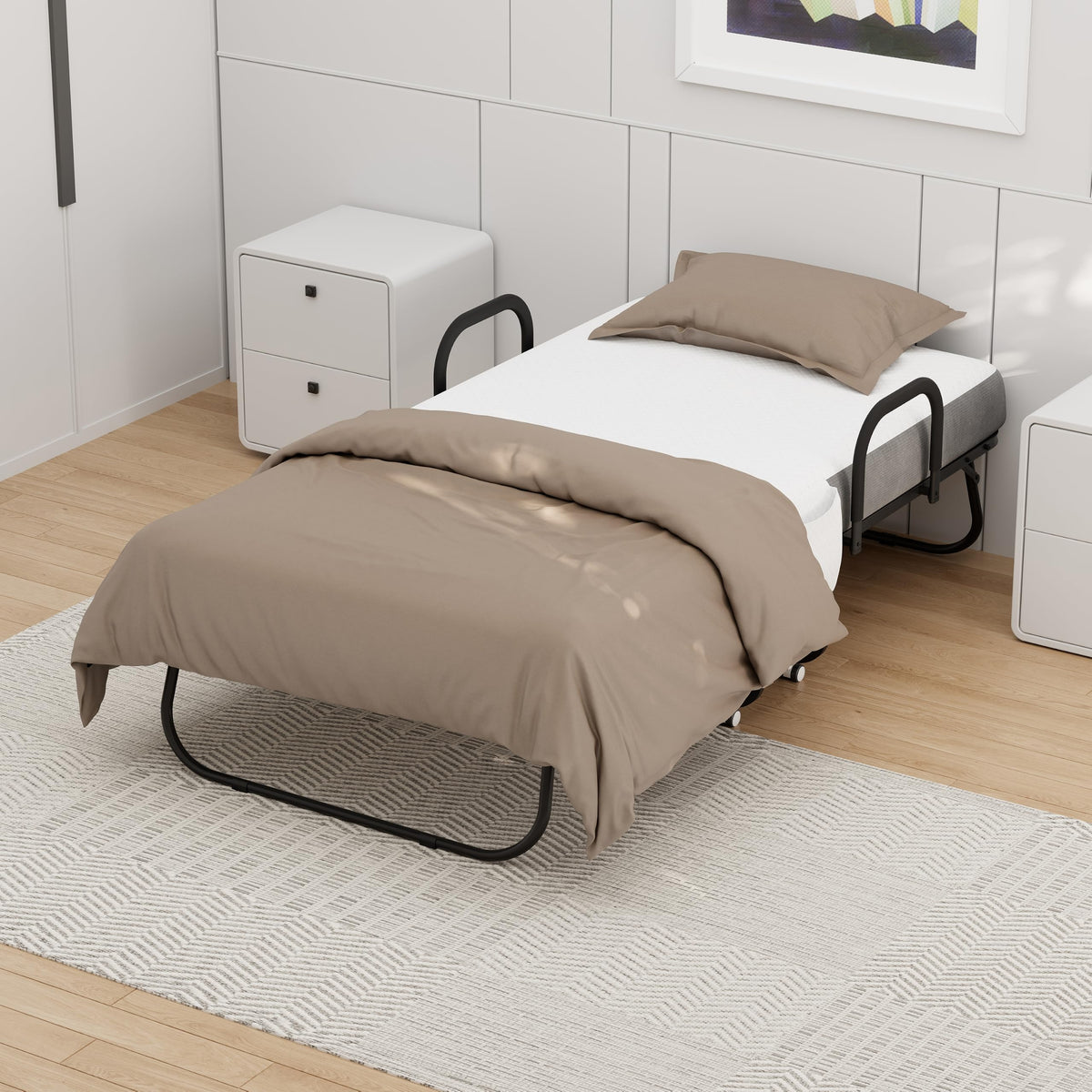 Twin Size Folding Bed with Memory Foam Mattress N422