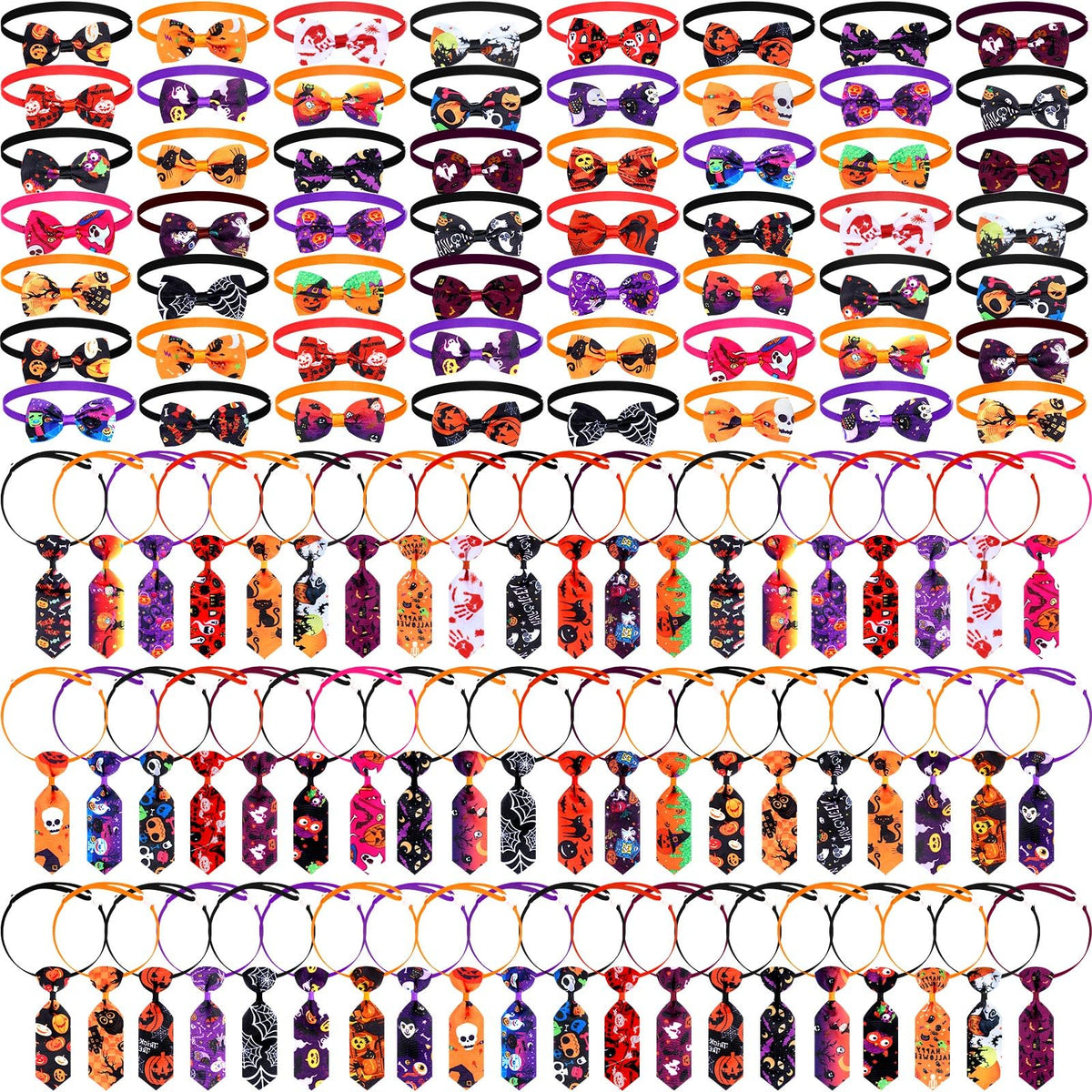 120 Pcs Halloween Dog Bow Ties O289