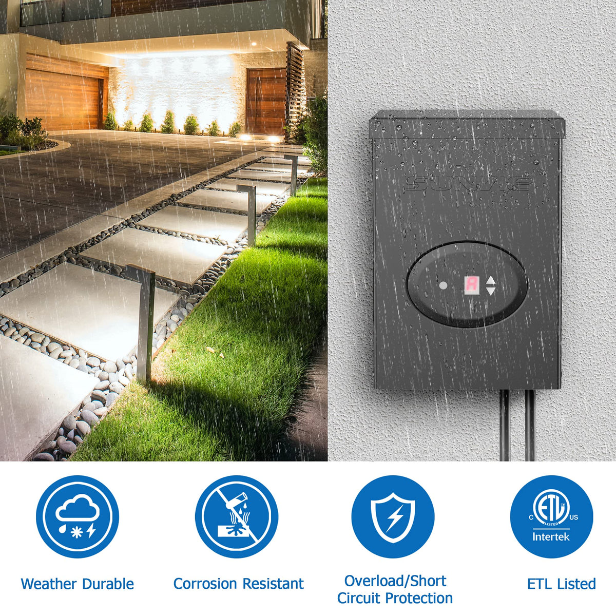 12 Pack Warm White Waterproof Low Voltage Landscape Lights Q3204