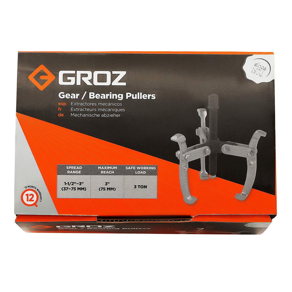 3-Jaw Gear Puller, 3 Inch Max Reach, 3-Ton Safe Working Load K52405
